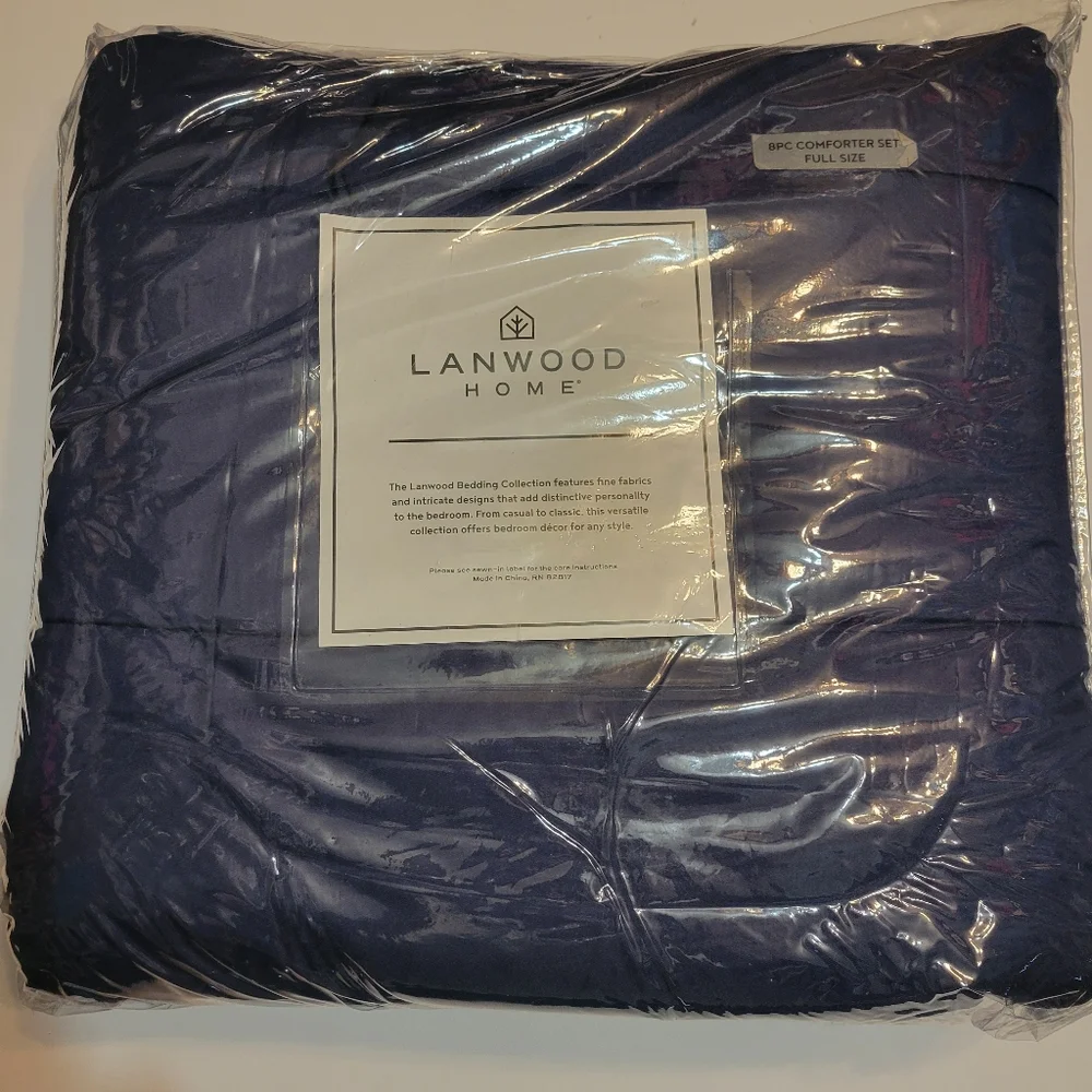 Fairfield Square Coll 8pc Full Comforter Set Navy Yard II Blue Bedding
